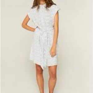 Compañía Fantástica Cotton Wave Print Shirt Dress XL Pockets